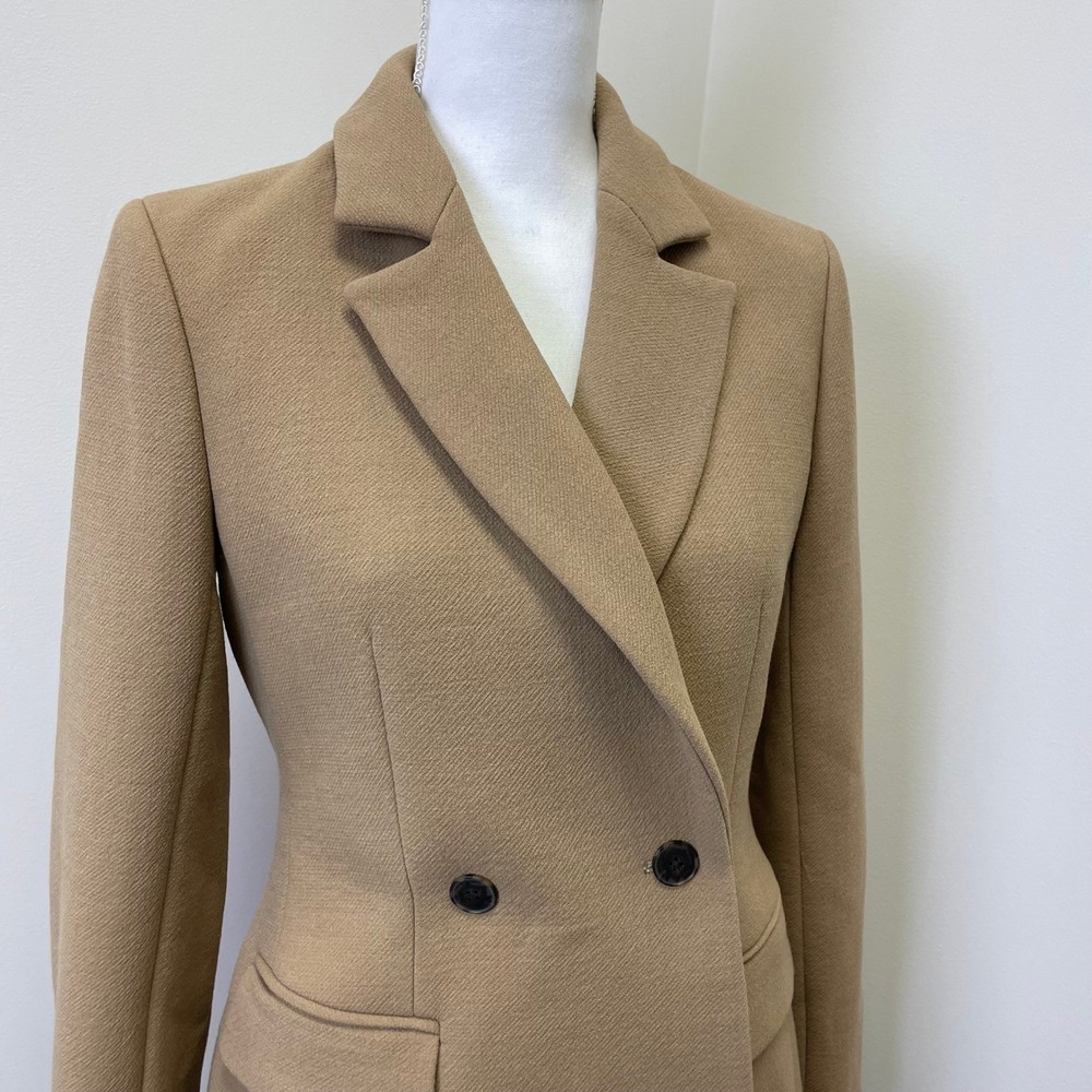 J.Crew Italian Double Cloth Wool Blazer Double Breasted Jacket 4 Camel Tan - Picture 3 of 16